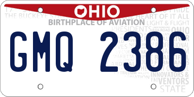 OH license plate GMQ2386