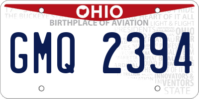 OH license plate GMQ2394