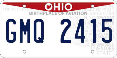 OH license plate GMQ2415