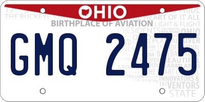 OH license plate GMQ2475