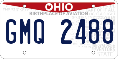 OH license plate GMQ2488