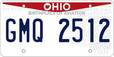 OH license plate GMQ2512