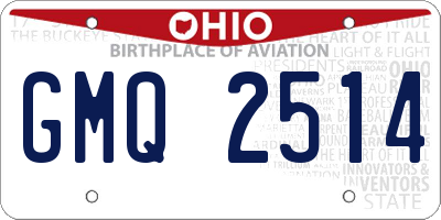OH license plate GMQ2514