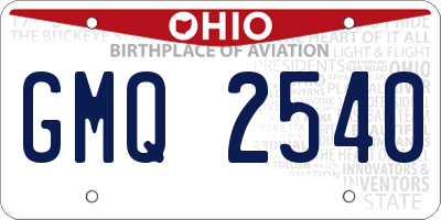 OH license plate GMQ2540