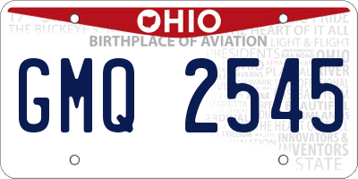 OH license plate GMQ2545