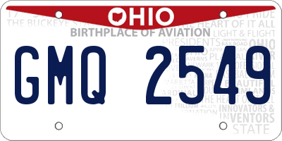 OH license plate GMQ2549