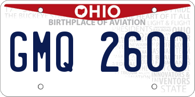 OH license plate GMQ2600