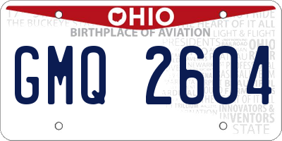 OH license plate GMQ2604