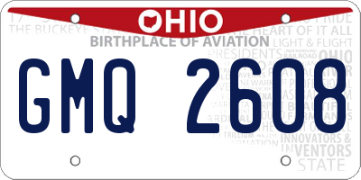 OH license plate GMQ2608