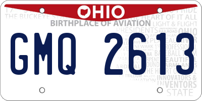 OH license plate GMQ2613