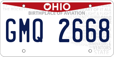 OH license plate GMQ2668