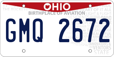 OH license plate GMQ2672