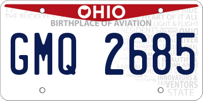 OH license plate GMQ2685