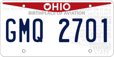 OH license plate GMQ2701