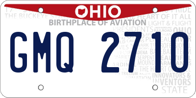OH license plate GMQ2710
