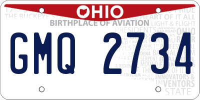 OH license plate GMQ2734