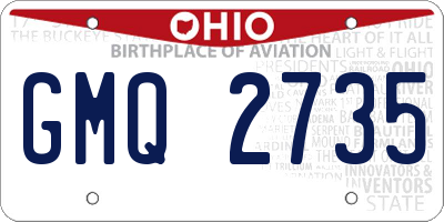 OH license plate GMQ2735