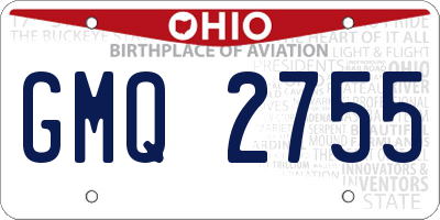 OH license plate GMQ2755