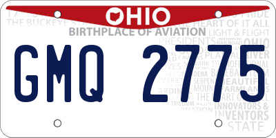 OH license plate GMQ2775