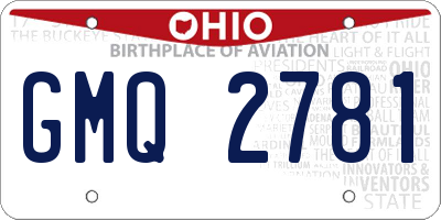 OH license plate GMQ2781