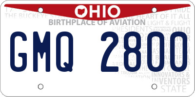 OH license plate GMQ2800