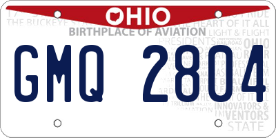 OH license plate GMQ2804