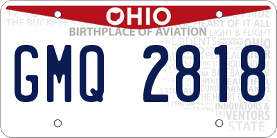 OH license plate GMQ2818