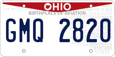 OH license plate GMQ2820