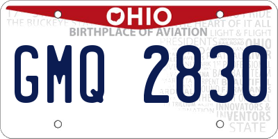 OH license plate GMQ2830