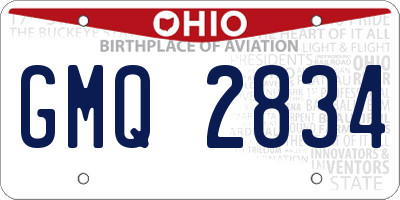 OH license plate GMQ2834
