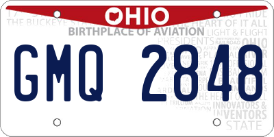 OH license plate GMQ2848