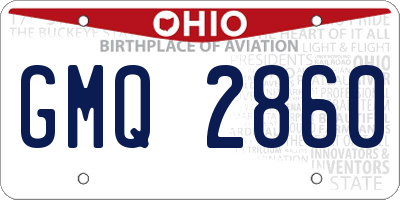 OH license plate GMQ2860