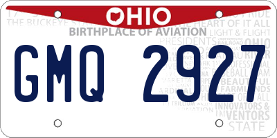 OH license plate GMQ2927