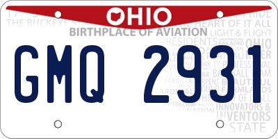 OH license plate GMQ2931