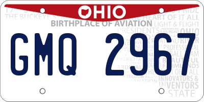 OH license plate GMQ2967