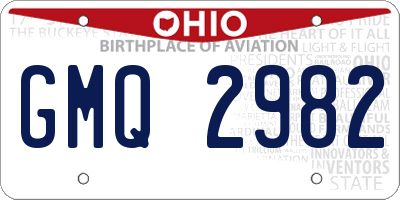 OH license plate GMQ2982