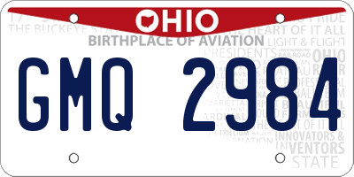 OH license plate GMQ2984