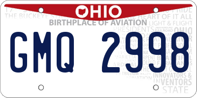 OH license plate GMQ2998