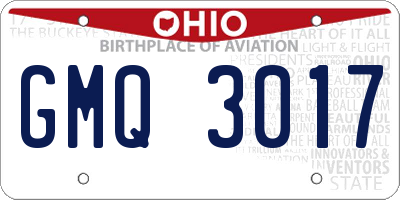 OH license plate GMQ3017