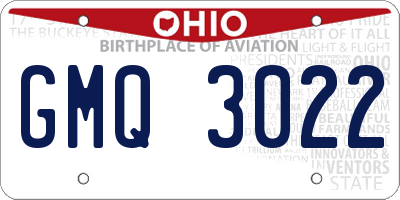OH license plate GMQ3022