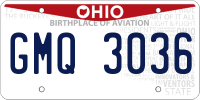 OH license plate GMQ3036