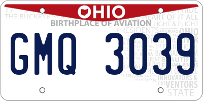 OH license plate GMQ3039