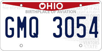 OH license plate GMQ3054