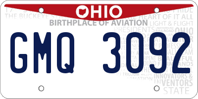 OH license plate GMQ3092