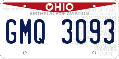 OH license plate GMQ3093