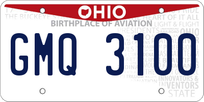 OH license plate GMQ3100