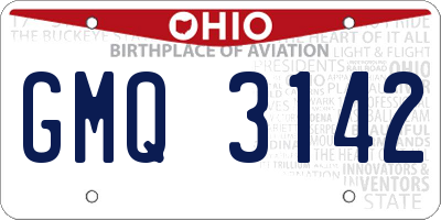 OH license plate GMQ3142