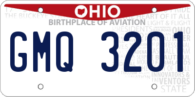 OH license plate GMQ3201