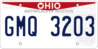 OH license plate GMQ3203