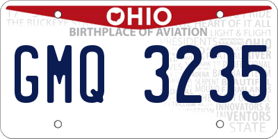 OH license plate GMQ3235